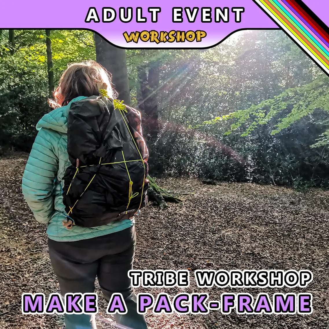 bushcraft make a pack frame using natural materials at TRIBE with HONOURS