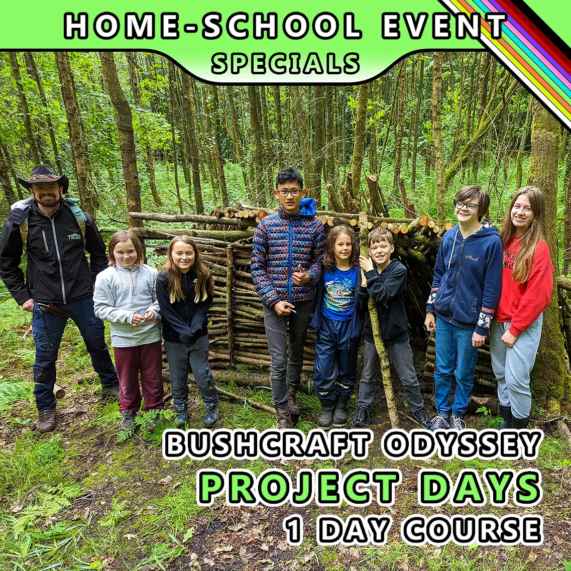 Bushcraft odyssey day course for home school children at TRIBE with honours