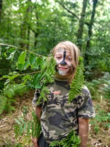TRIBE Bushcraft child adventure day session camouflage and concealment 1
