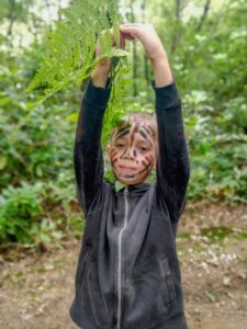 TRIBE Bushcraft child adventure day session camouflage and concealment 2