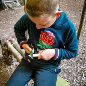 TRIBE Bushcraft child adventure day session chest lever technique