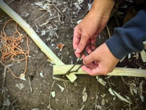 TRIBE Bushcraft home school education session learning to tie knots