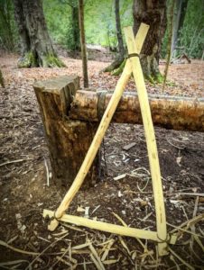 TRIBE Bushcraft home school education session making a pack frame