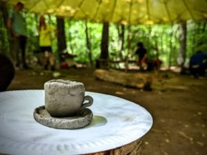 TRIBE Bushcraft home school education session making clay pots 3