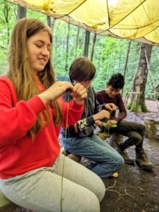 TRIBE Bushcraft home school education session making nettle cordage