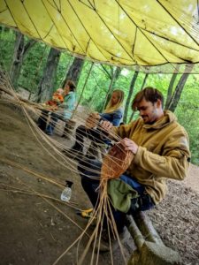 TRIBE Bushcraft making willow baskets 1