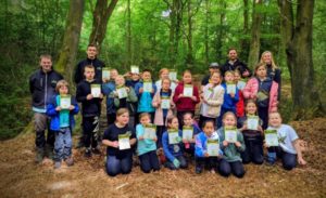 TRIBE Bushcraft school group booking group photo from a school