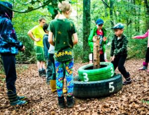 TRIBE Bushcraft session adventure day problem solving challenge using the tyres 1
