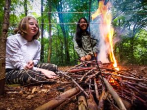 TRIBE Bushcraft session discovery day making a fire that can cut through string