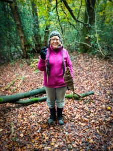 TRIBE Bushcraft session social saturdays family bushcraft adult showing their completed willow fish