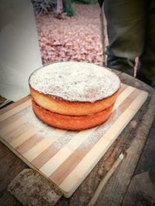 TRIBE Bushcraft session social saturdays family bushcraft cake made and given on session