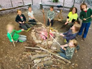 TRIBE Bushcraft session social saturdays family bushcraft cooking bread twists on the fire 2