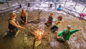 TRIBE Bushcraft session social saturdays family bushcraft cooking bread twists on the fire