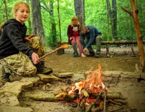 TRIBE Bushcraft session social saturdays family bushcraft having fun at main camp