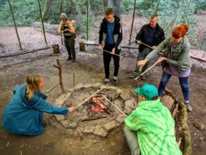 TRIBE Bushcraft session social saturdays family bushcraft making arrows