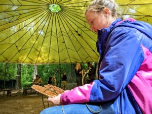 TRIBE Bushcraft session social saturdays family bushcraft making sandals using willow 3