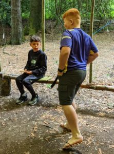 TRIBE Bushcraft session social saturdays family bushcraft making sandals using willow 5