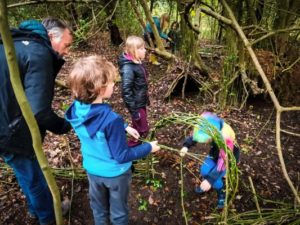 TRIBE Bushcraft session social saturdays family bushcraft the bushcraft village fence construction