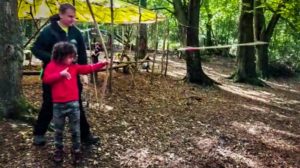 TRIBE Bushcraft session social saturdays family bushcraft using a bushcraft bow and arrow