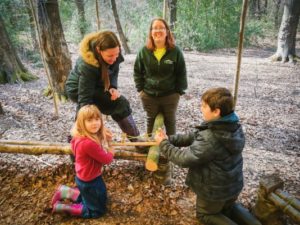 TRIBE Bushcraft session social saturdays family bushcraft using the buck saw to make mallet handles