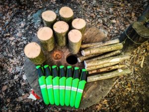 TRIBE Bushcraft session wood blanks to make the split log cup