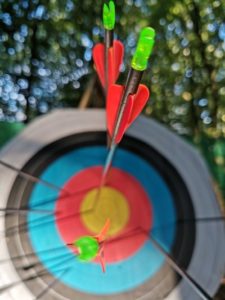 TRIBE Woodland Archery session target closeup 1