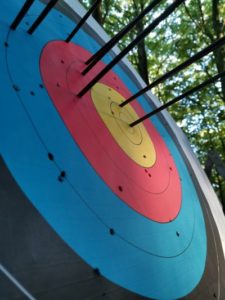 TRIBE Woodland Archery session target closeup 3