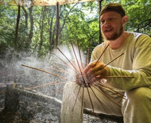 TRIBE Bushcraft making willow baskets