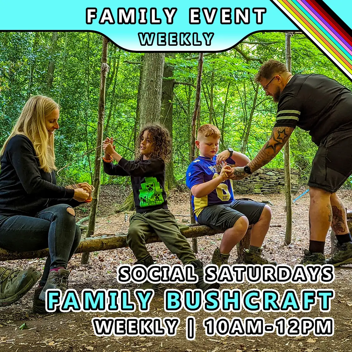 bushcraft Social Saturday session for families at TRIBE with honours