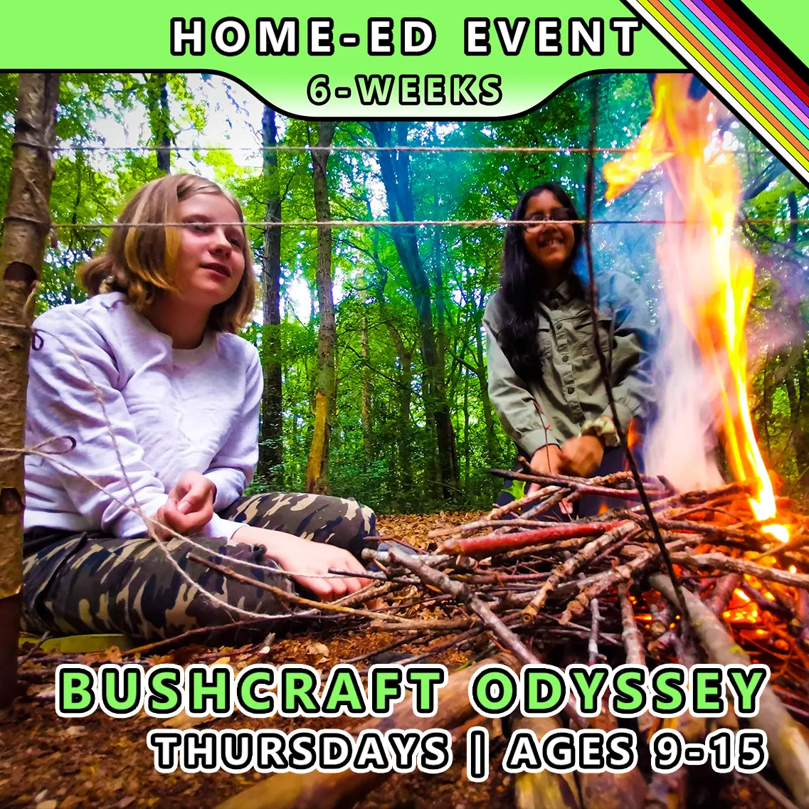 Bushcraft odyssey 2 course for home-ed children at TRIBE with honours